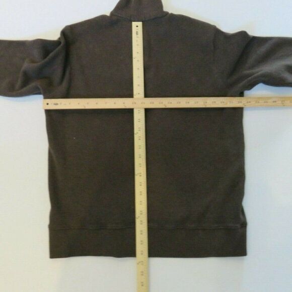 Lands End Pullover Sweater Men's Size Large Brown 1/4 Zip Heavyweight Cotton - Picture 5 of 7